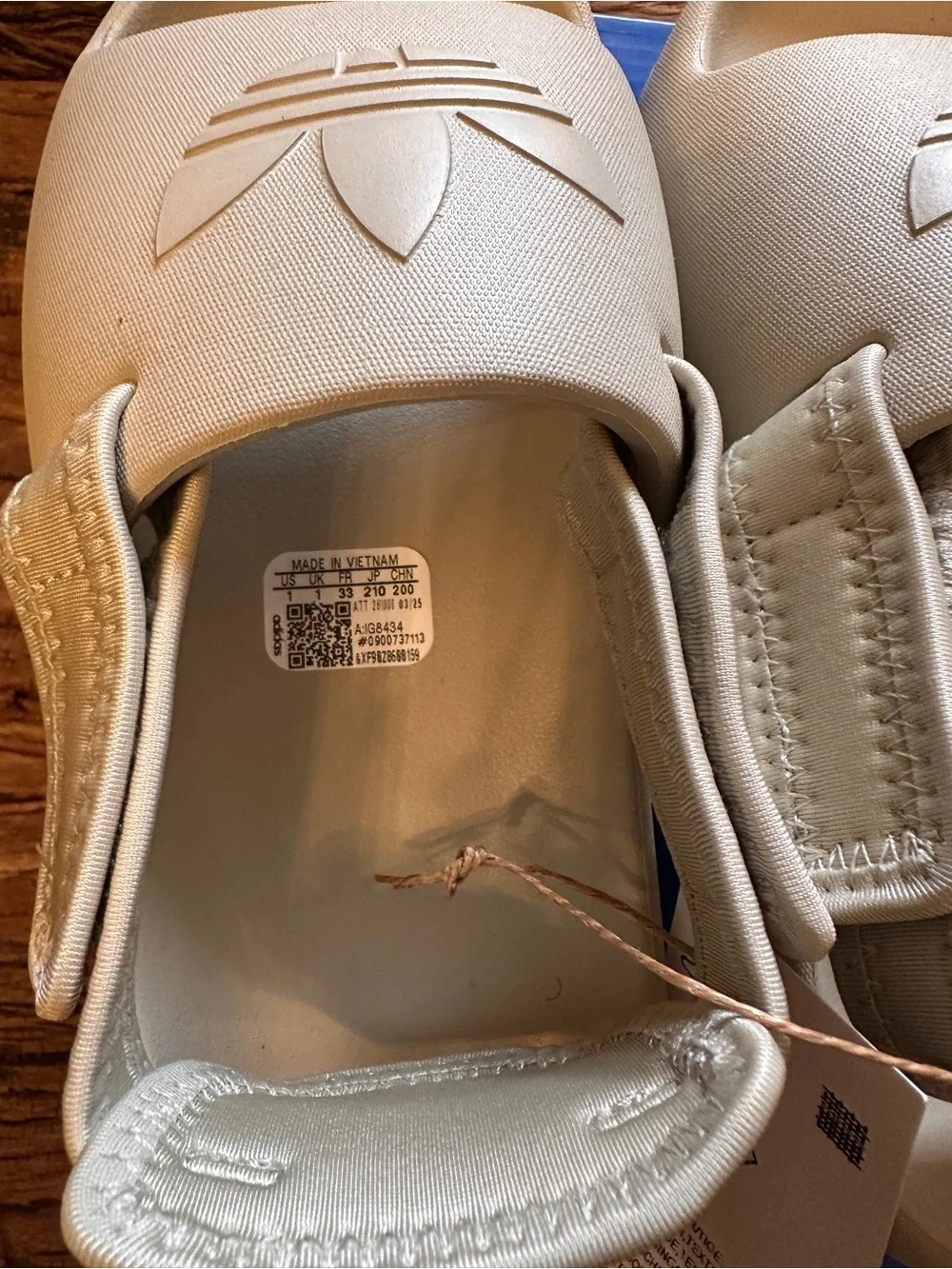 adidas Kids Cream/Off-White Slide Sandals with Heel Strap